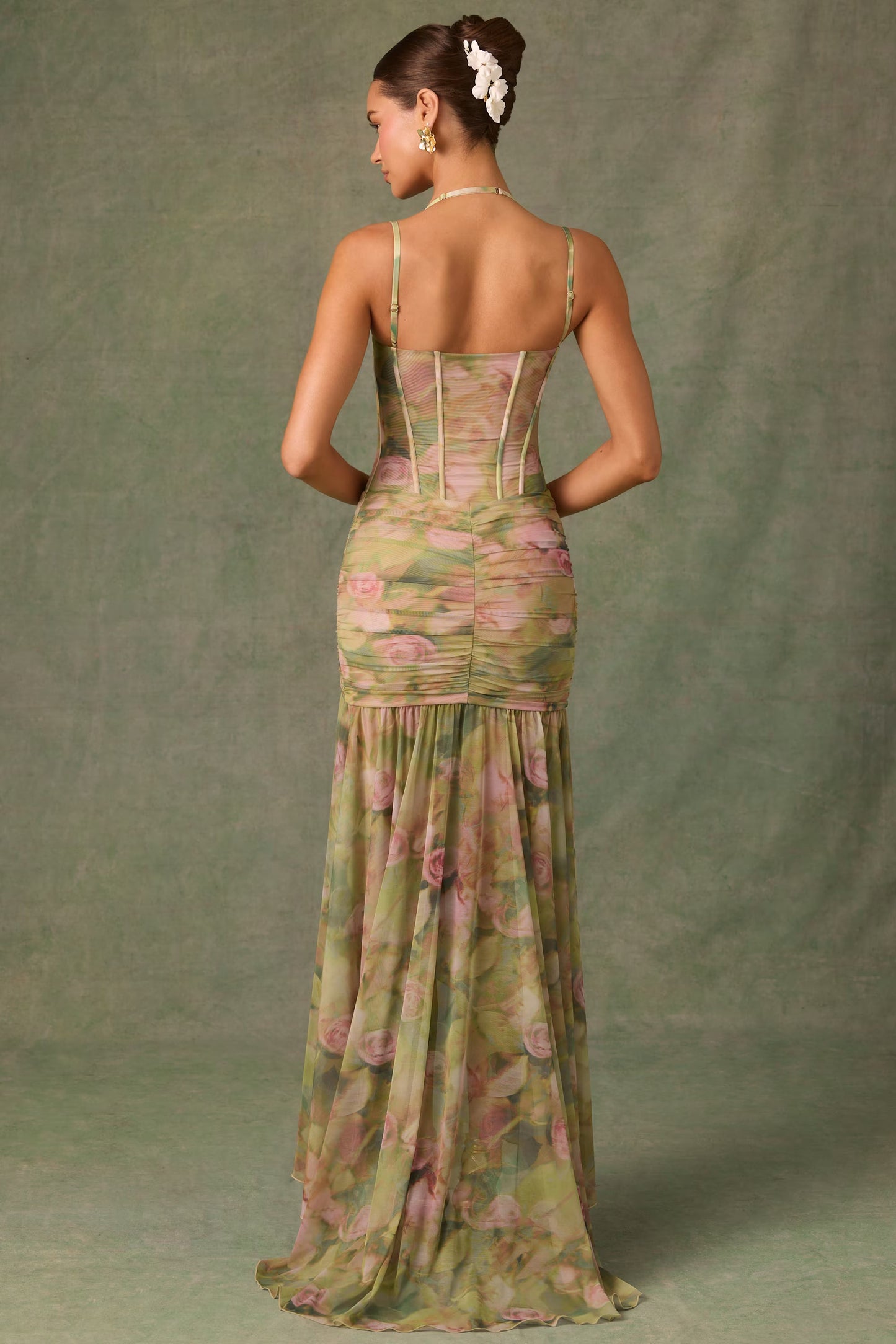 CORSET GOWN IN FLORAL