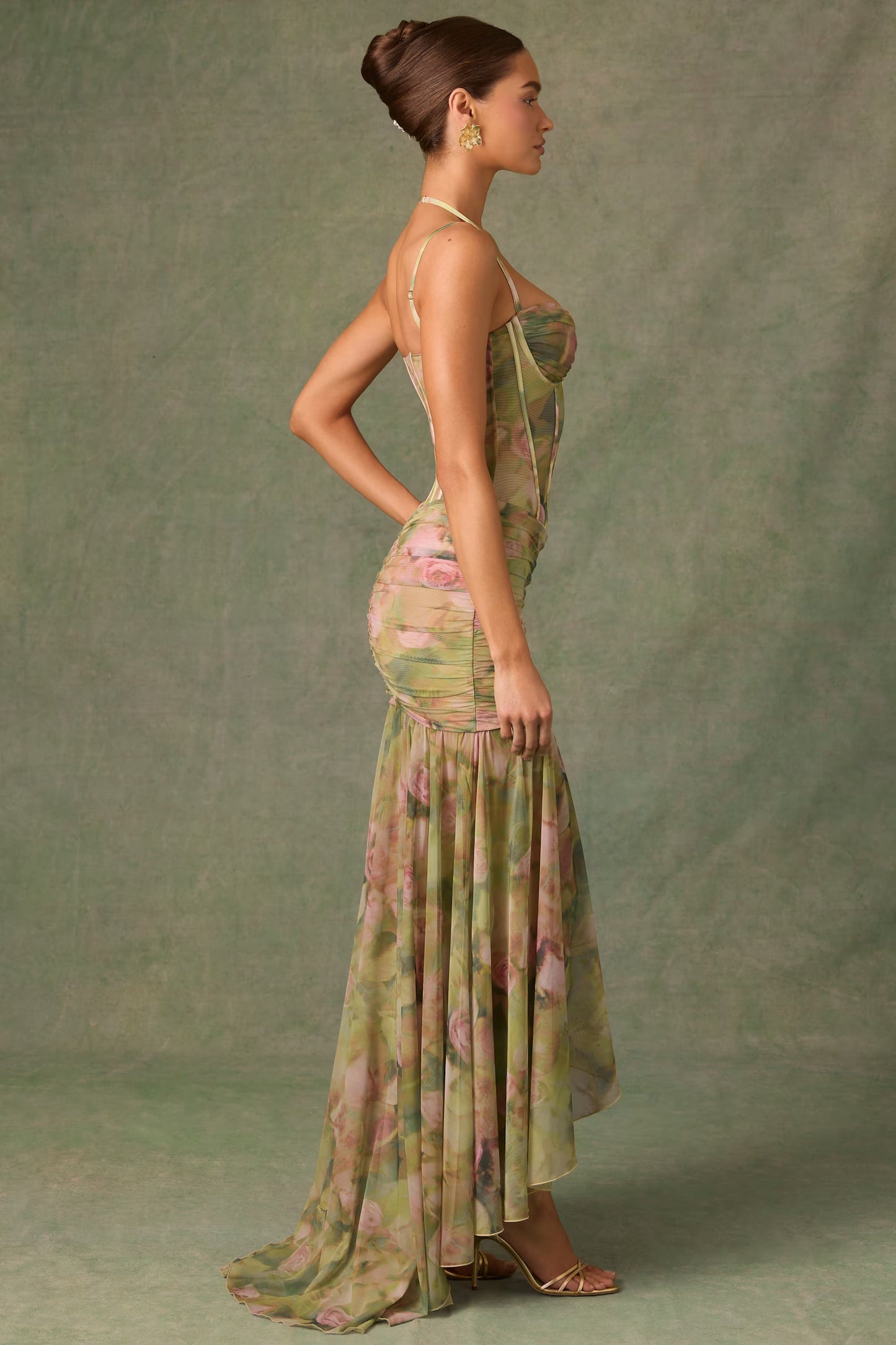 CORSET GOWN IN FLORAL