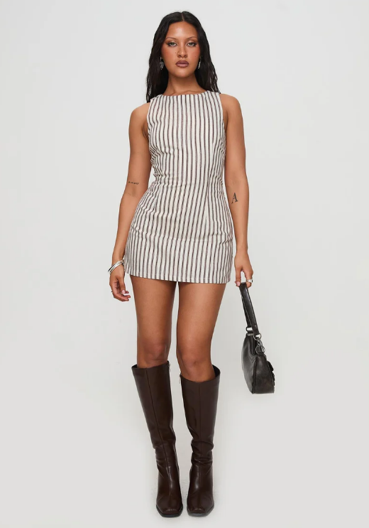 STRIPED MINI DRESS