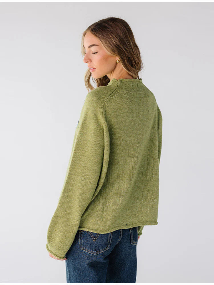 OLIVE FISHERMAN SWEATER