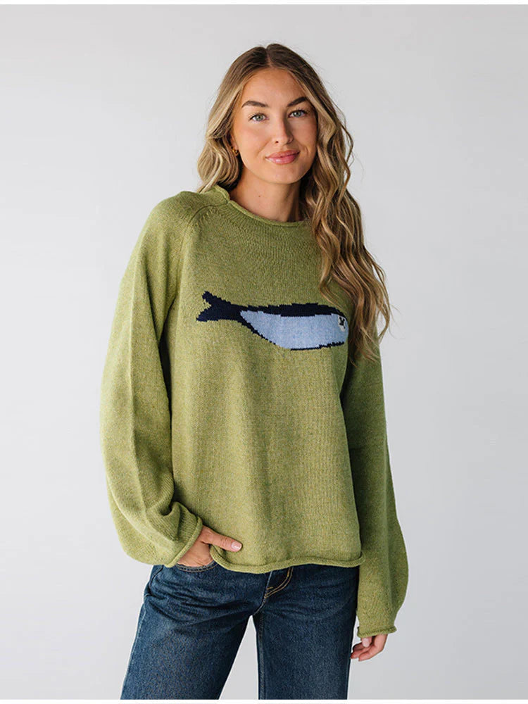 OLIVE FISHERMAN SWEATER