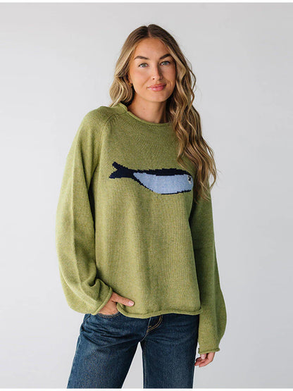 OLIVE FISHERMAN SWEATER
