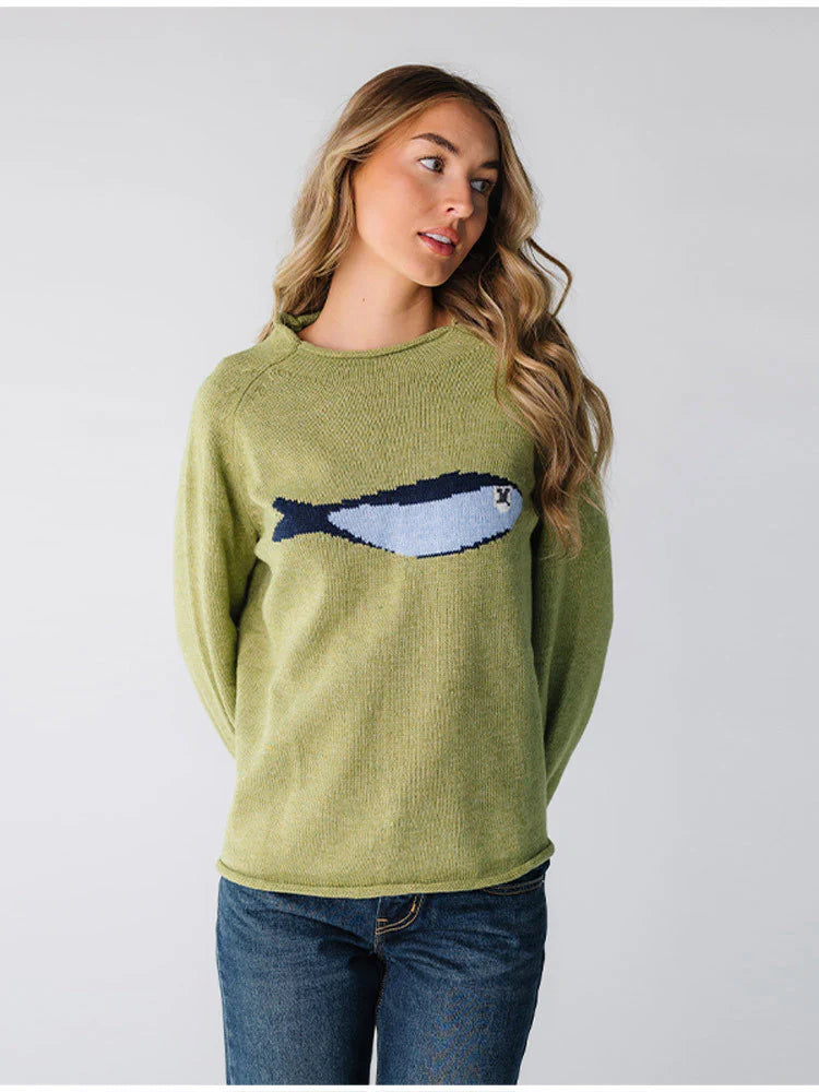 OLIVE FISHERMAN SWEATER