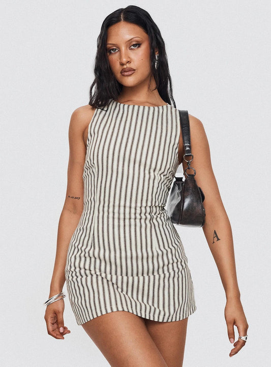 STRIPED MINI DRESS