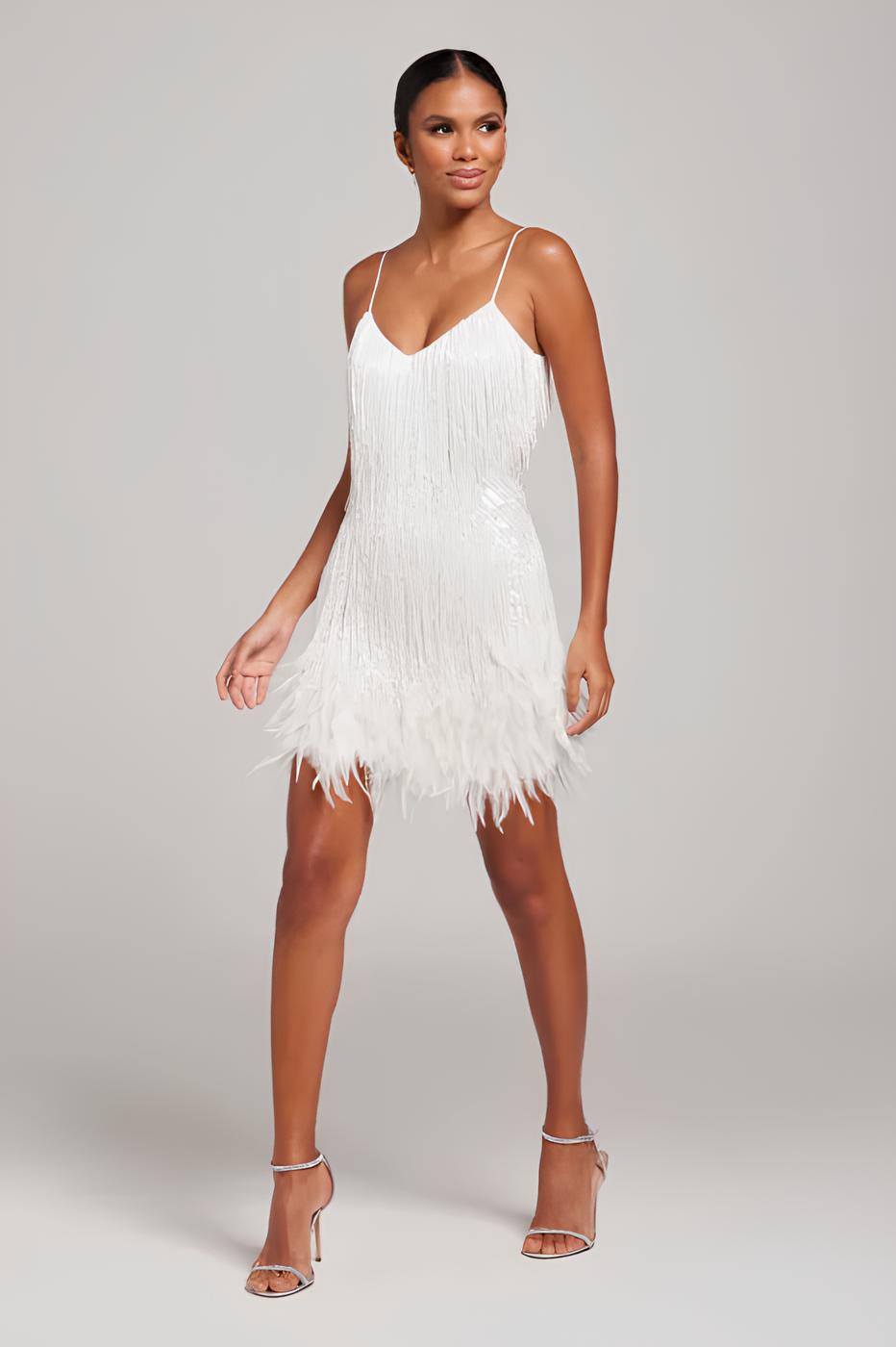 FRINGE FEATHER DRESS