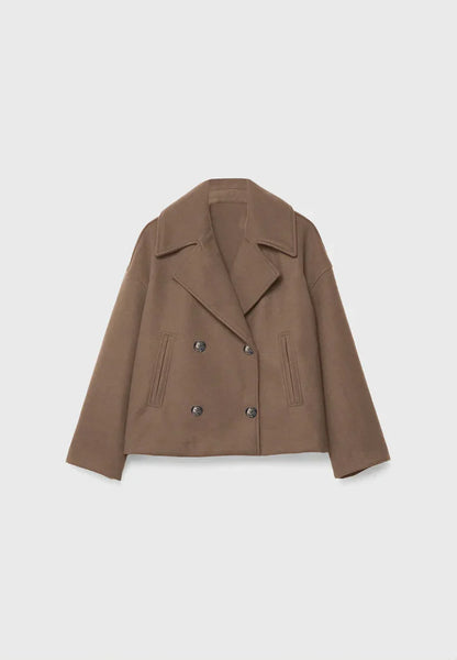 CROPPED DOUBLE-BREASTED WOOL JACKET