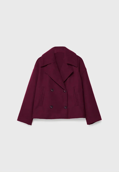 CROPPED DOUBLE-BREASTED WOOL JACKET