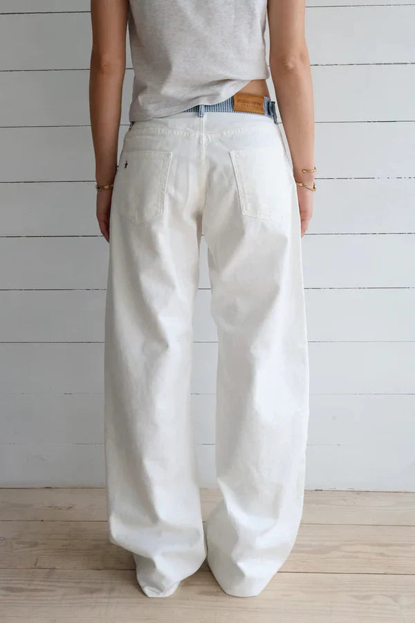 WHITE WIDE-LEG JEANS