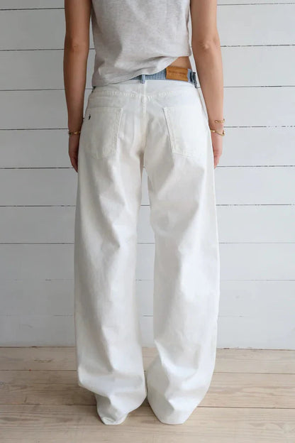 WHITE WIDE-LEG JEANS