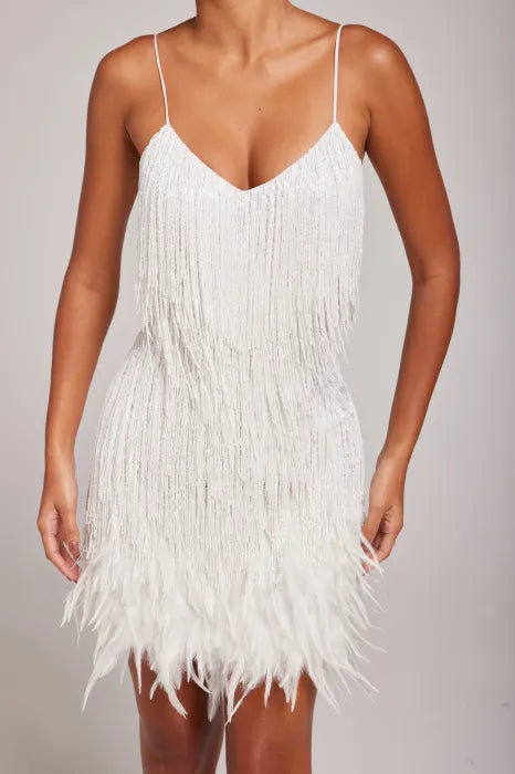 FRINGE FEATHER DRESS